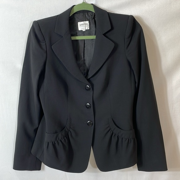 Armani Colllezioni Collection Suit Jacket Coat Size 4 Black . - Picture 3 of 10